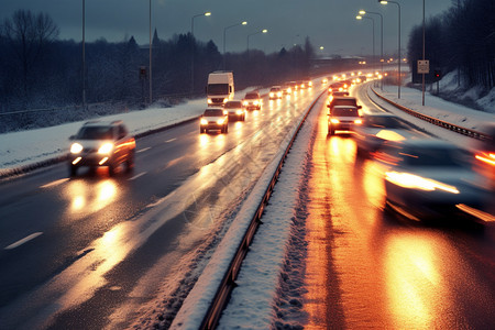 雪天道路雪天的车道背景