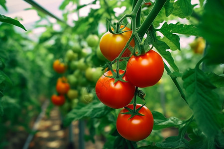 室内农场的成熟番茄图片
