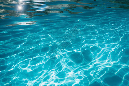 夏天泳池的水波图片