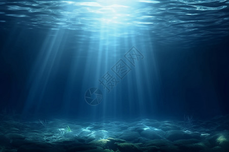 阳光照射在水下背景图片
