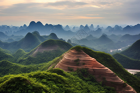 丹霞奇峰风景图片