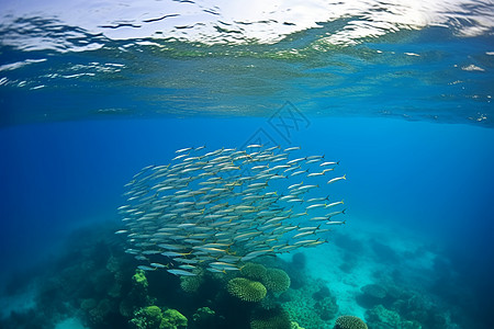 海底美景与鱼群图片