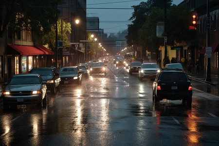 雨天后街道图片