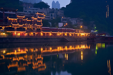 嘉陵江夜景背景图片