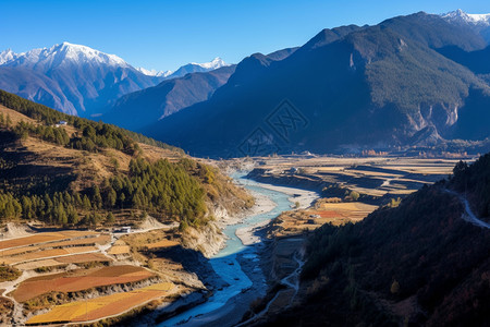 云南山脉自然风光背景图片