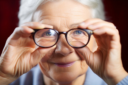 戴眼镜的老奶奶背景图片
