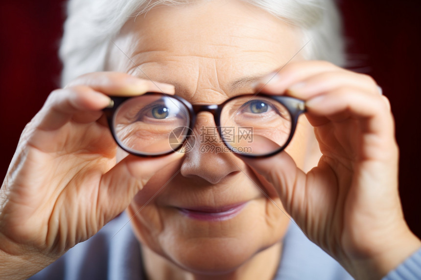 戴眼镜的老奶奶图片