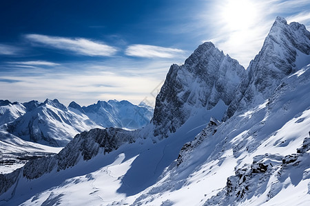 冬天玉龙雪山震撼风景背景图片