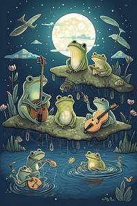 青蛙天团的音乐演奏图片