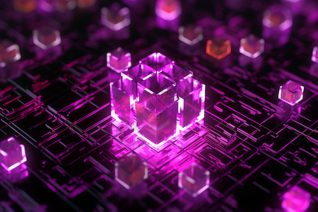紫色小方块水晶图片