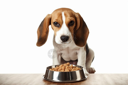吃狗粮的宠物狗图片