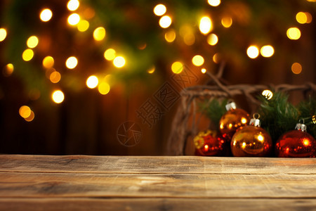 圣诞节装饰和灯光背景图片