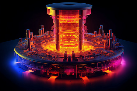 核反应堆的艺术渲染图片