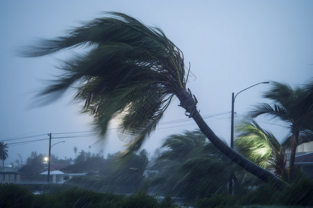 风中的棕榈树高清图片