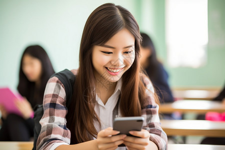 教室里的女学生图片