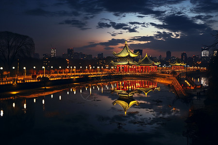 夜晚的城市景观图片