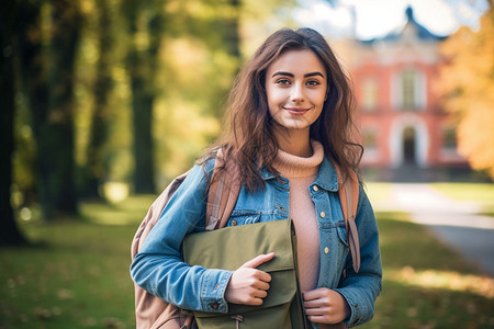 大学里的女孩图片