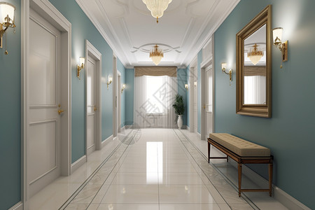 欧式别墅走廊设计图片