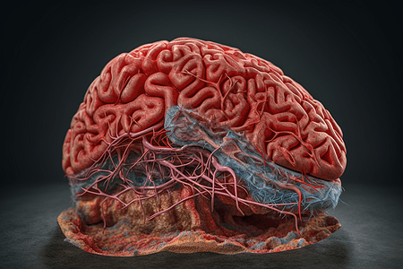 有肿瘤的大脑的横截面图图片