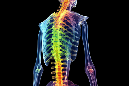 脊柱侧弯的x射线扫描图图片