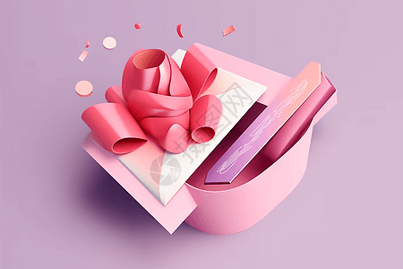 粉色开放式礼盒图片