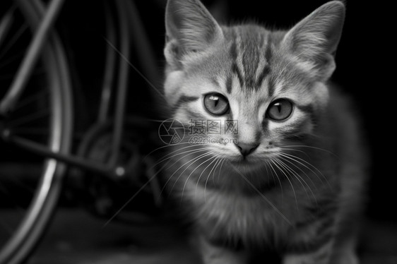 黑白的小猫图片