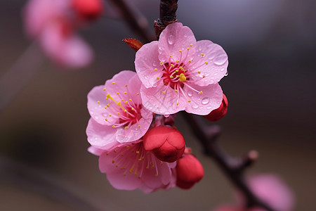 梅花植物特写红色花瓣图片