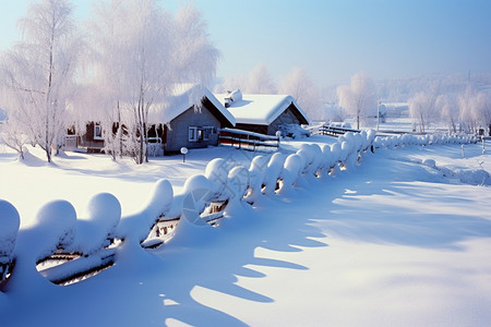 美丽村庄雪乡图片