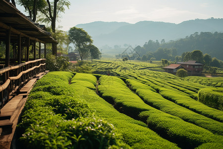 热带地区的茶园图片