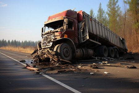 卡车撞车事故图片