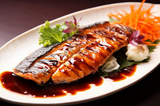 美味的日式烤鱼图片