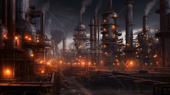 明亮的炼油厂图片