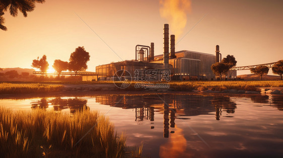 平静的炼油厂图片