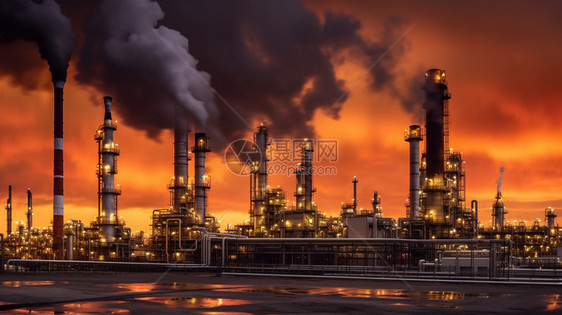 工作中的炼油厂图片