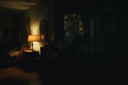 漆黑的客厅图片