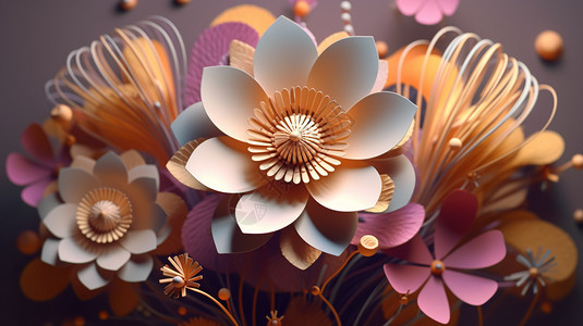 美丽的立体花卉背景图片