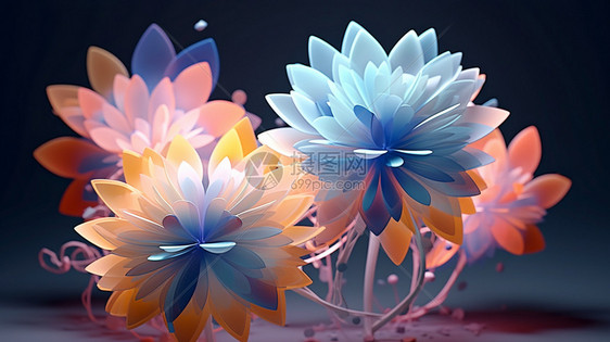 彩色立体花卉图片