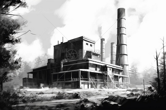 工厂的草图图片