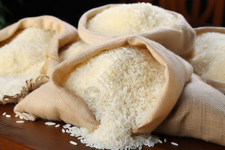麻袋里的生米图片