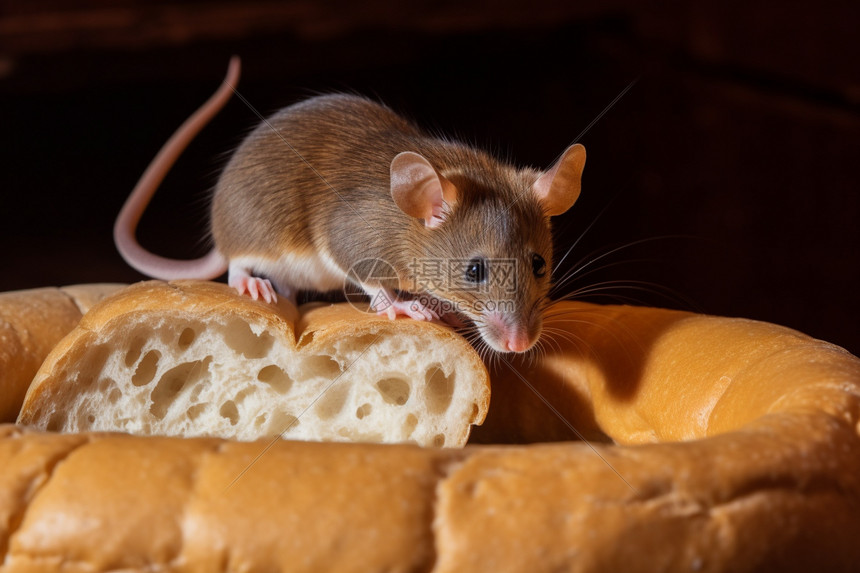 老鼠在寻找食物图片