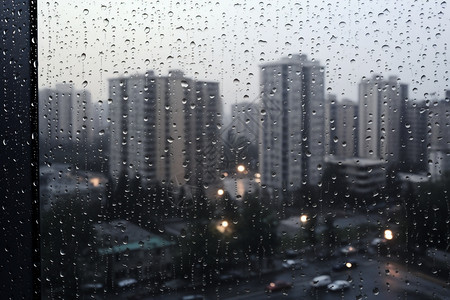 玻璃窗上的雨水图片