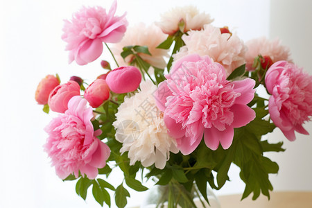 粉色康乃馨花束情人浪漫花束花瓣花瓶背景