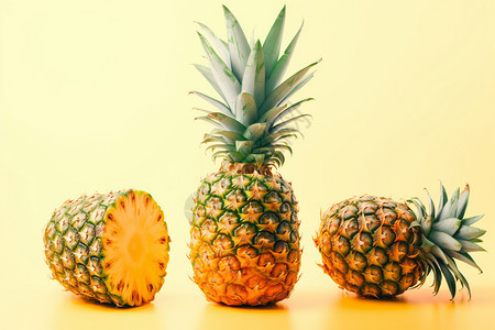 菠萝水果的特写背景图片