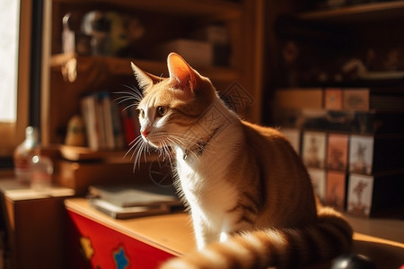 阳光下的小猫图片