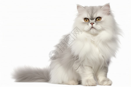 白色波斯猫背景图片