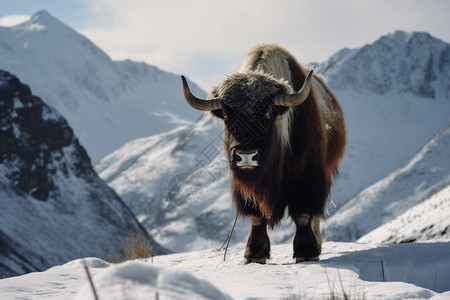 冬季牦牛动物图片