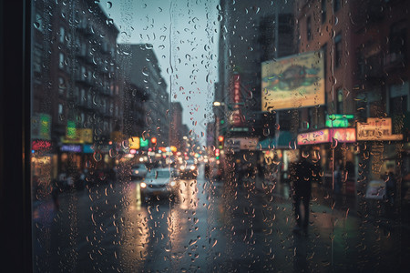 被雨水浸透的路面图片