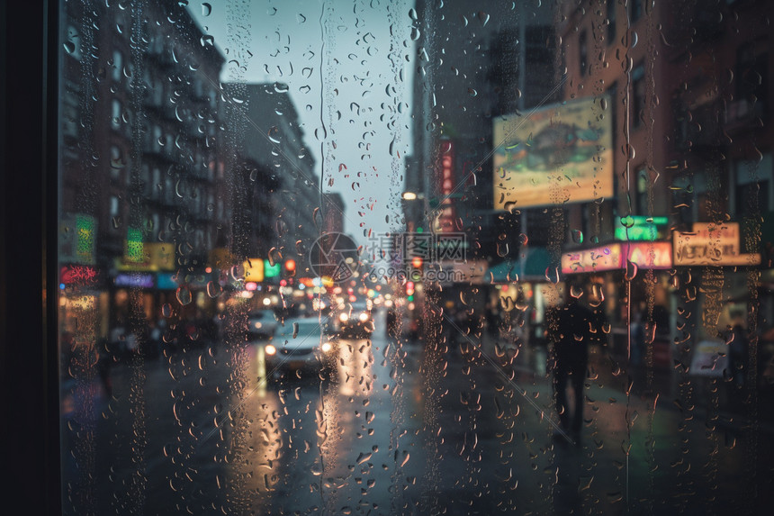 被雨水浸透的路面图片