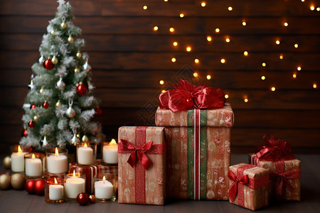 圣诞礼品盒装饰背景图片