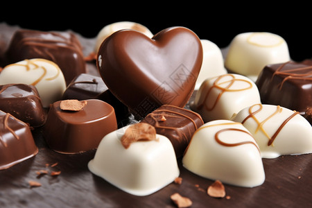 情人节巧克力心形巧克力背景